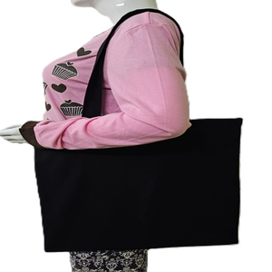 Bolsa de Mano Ecológica de Algodón Orgánico Reciclable con Asa Larga, Reutilizable para Compras, Personalizable con Serigrafía - Product Image 5