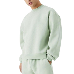 Conjunto Deportivo de Algodón Verde Claro para Hombre, Sudadera de Cuello Redondo, Pantalones Largos con Bolsillos Laterales, Ropa Casual de Primavera - Product Image 2