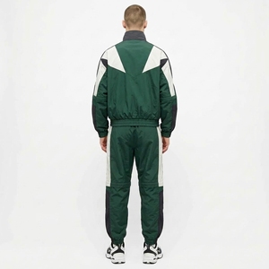 Men’s Green <b>White</b> Color Block <b>Tracksuit</b> Jacket Full Zip Stand Collar Lightweight Windbreaker Sports Jacket - Product Image 2