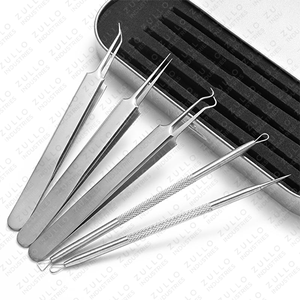 Kit de Extracción de Acné y Puntos Negros de Acero Inoxidable de 5 Piezas – Agujas de Lanceta y Pinzas de Doble Punta para Eliminación Facial - Product Image 2