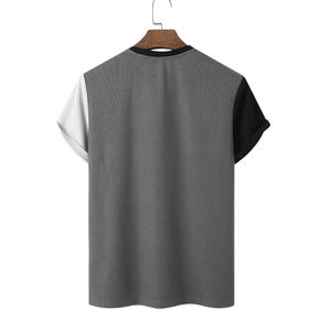 Wholesale Blank Plain Color Block T Shirt Cotton <b>Polyester</b> T-shirt Mens <b>Tshirts</b> White Black Casual Clothing Tees Tops - Product Image 5