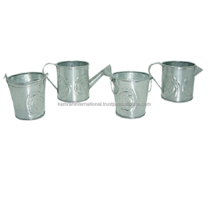 Ensemble de 4 jardinières en métal à fleurs, best-seller, avec trou de drainage pour la maison, le restaurant et le jardin - Décoration durable pour l'extérieur/l'intérieur - Product Image 1