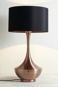 Modern Metal Brass <b>Table</b> Lamp Drum Shade Desk Light Copper Finish Bedroom <b>Bedside</b> Home Decor - Product Image 1