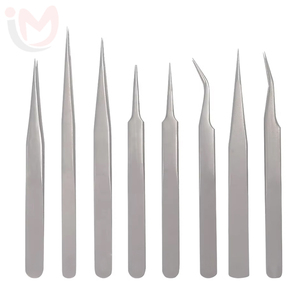 Pinzas para Volumen de Pestañas, Estilo Japonés, 45 y 90 Grados, Acero Inoxidable Color Oro Rosa, Antimagnéticas, Agarre Perfecto, para Extensión de Pestañas - Product Image 1