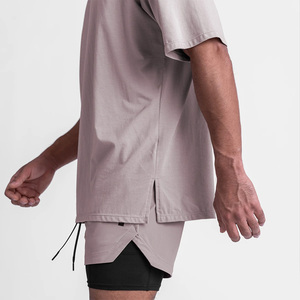 Camisetas Oversize de Hombre de Tejido Regular, de Seda/Algodón de Alto Gramaje, Personalizadas para Streetwear, Anti-Pilling, con Serigrafía de Letras y Corte Holgado - Product Image 4