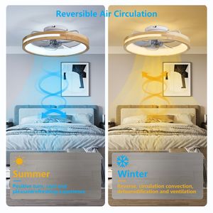 Ventilatore da soffitto LED a basso profilo da 20 pollici con luci, 6000K 3000K, 6 velocità, telecomando, illuminazione LED 3000-6000K - Product Image 4