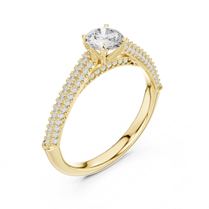 แหวนเพชรทรงกลมทองคำ 14K โรสโกลด์สำหรับผู้หญิง |   ของขวัญวันครบรอบ |   เพชรที่เพิ่งเพาะเลี้ยง - Product Image 5