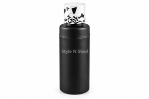 Black Stainless Steel Cocktail Shaker Bottle <b>Portable</b> Mixing Tumbler for <b>Bar</b> Drinks Party Use - Product Image 4