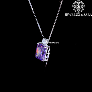 Collier élégant en moissanite argentée pour femme, avec un éclat premium, idéal pour les réceptions de mariage et les soirées. - Product Image 5