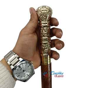 Bastón de Madera Natural Hecho a Mano para Hombres y Mujeres con Empuñadura de Latón - Product Image 2