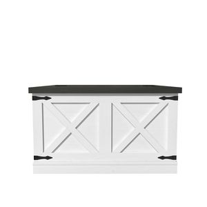 Mesa de cóctel de madera cuadrada grande estilo granja compartimento de almacenamiento oculto diseño superior de elevación rústica mesa de centro blanca con bisagras para - Product Image 2