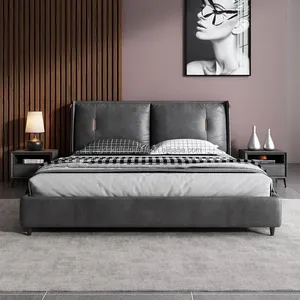 Moderne Stijl Slaapkamermeubilair Cama Platform Enkele Dubbele Dubbele Kingsize Gestoffeerde Bedden Frame Met Hoofdeinde