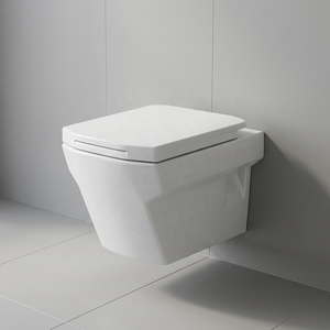 Modern European Design Rimless Wall Hung Toilet <b>Ceramic</b> WC <b>Pan</b> Square Bathroom Sanitary Ware Dual Flush - Product Image 1