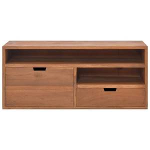 Meuble TV en bois massif teck naturel pour salon 35,4 x 11,8 x 15,7 pouces - Product Image 2