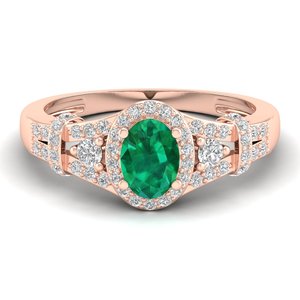 REYES Timeless Design 925 Sterling <b>Silver</b> Moissanite Engagement <b>Rings</b> Oval Cut 0.75 Carat <b>Emerald</b> Gemstone Jewelry For Women - Product Image 6