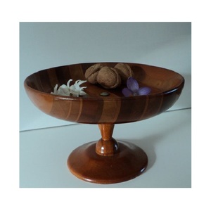 Plato de Madera Maciza con Pedestal para Servir Frutas, Nueces, Golosinas y Dulces, Decoración de Mesa, Presentación en la Comedor y Decoración del Hogar - Product Image 2
