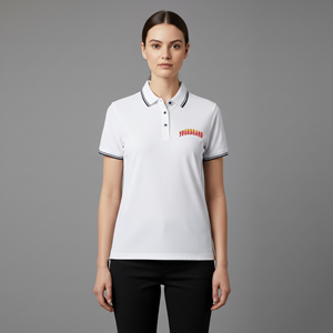 Chemises polo pour femmes 100% coton, vente en gros, logo brodé personnalisé, respirantes, manches courtes, couleur unie, confortables. - Product Image 1