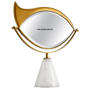 Glossy Finished Stainless Steel Metal <b>Table</b> Mirror Geometric Shape Use Makeup Tableware And Desktop Bedroom At Best Price - Product Image 4