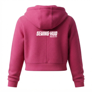 เสื้อฮู้ดครอปผู้หญิง แขนยาวถัก ทรงหลวม สไตล์สตรีทแวร์ ระบายอากาศได้ดี เป็นมิตรกับสิ่งแวดล้อม ราคาประหยัด รับผลิตตามแบบ - Product Image 2
