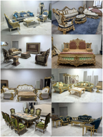 Ensemble complet de meubles de chambre à coucher en bois massif pour villa personnalisée, style royal classique, ensemble de meubles de chambre à coucher de luxe en bois, lit king size