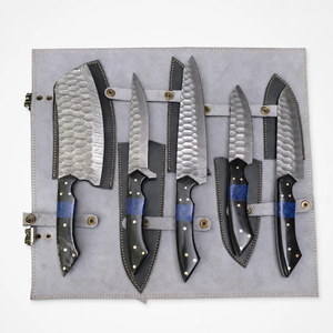 LEGACY BLADES Ensemble de couteaux de chef en acier Damas de style japonais, faits à la main, de qualité supérieure, 5 pièces, ambidextres, professionnels, durables, en bois - Product Image 3