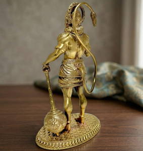 Ídolo de Hanuman de latón 100% de Jaipur Metals |   Estatua Religiosa Moderna para el Hogar u Oficina |   6.5x4x6 cm |   Pooja y Regalo - Product Image 5