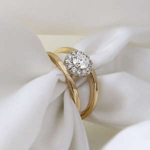 IGI/GIA Lab Grown Cut Diamond Vintage 14K Oro amarillo Unisex Boda/Aniversario/Anillo de fiesta para anillos finos de compromiso - Product Image 2