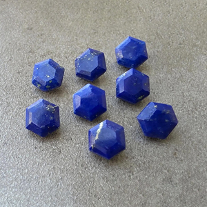 Lapis-lazuli de qualité, taille hexagonale facettée, pierre précieuse calibrée, pour bijoux - Product Image 6