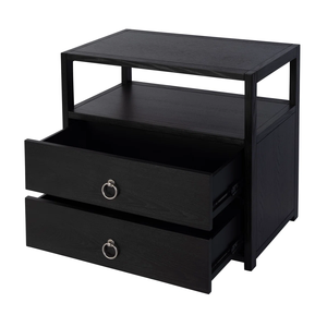 Modern <b>Minimalist</b> Nightstand in Black Color. Durable <b>Bedside</b> <b>Table</b> for Home Bedroom Furniture Apartment Hotel - Product Image 1