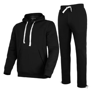 Ensemble de survêtement 2 pièces pour homme, sweat à capuche et pantalon de jogging en molleton, tenue de sport décontractée pour la course et les loisirs - Product Image 2