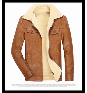 Slim Waist Coated Genuine <b>Leather</b> Motorcycle Suit with Stand Collar Vintage Hooded <b>Jacket</b> for <b>Men</b> - Product Image 4