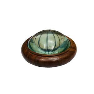 4 Inches Optical Dome Paperweight Magnifying Glass with Wooden Base | Desk Magnifier - Product Image 1