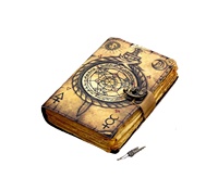 NEW ERA Sun & Moon Vintage Agenda en cuir magnétique fait main, 100 feuilles de papier à bords festonnés pour la calligraphie, pour hommes et femmes