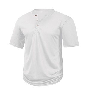 T-shirt Henley à manches courtes bleu marine pour homme, coupe classique, tricoté, couleur unie, col rond, design décontracté, dernière collection 2026, OEM ODM - Product Image 3