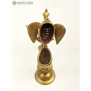 Quemador de incienso de latón hecho a mano de 8 pulgadas con diseño de pavo real, difusor de aromaterapia indio y soporte de incienso hecho en La India - Product Image 3