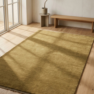 Tapis de salon et chambre à coucher en laine tuftée à la main de qualité supérieure, vert olive, antidérapant, moderne, texturé, pour une décoration rustique de la maison - Product Image 1