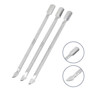 Empujador de cutículas de doble cabezal desechable de acero inoxidable, herramientas de manicura, accesorios antideslizantes para eliminar cutículas de uñas, ANAAIF - Product Image 1