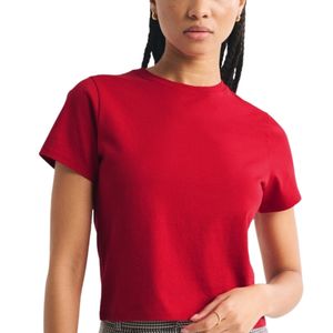 T-shirts courts pour femmes, couleur personnalisée, manches courtes, été, polyester et coton, mode, vente en gros, usine OEM, lots en vrac - Product Image 2