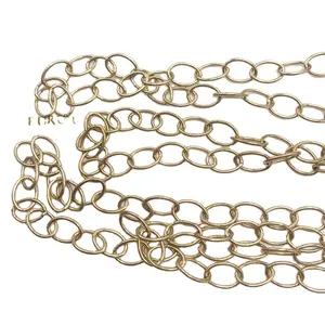 Cuban Oval Link brass Chain Raw Copper Chain for jewelry Supply making necklaces and bracelets fashion high-end luxury