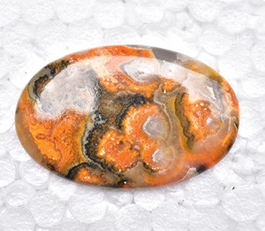 Cabochon en Jaspe Abeille d'Indonésie Naturel de Haute Qualité, Taille 20-40mm, Couleurs Gris Orange, Pierres Précieuses Faites à la Main pour Collier - Product Image 5