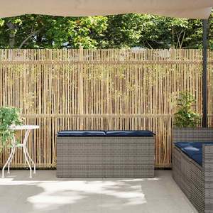 Banco de patio gris con cojín de 43,3 x 15,7 x 17,3 pulgadas, muebles de exterior elegantes de ratán sintético - Product Image 3