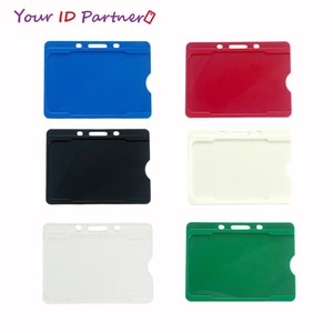 ABS Horizontal Business Card <b>ID</b> Badge <b>Holder</b> Card Sleeve - Product Image 5