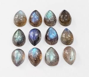 Lote al por mayor de gemas sueltas de labradorita natural en forma de pera con destellos para la fabricación de joyas - Product Image 4