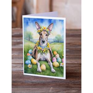 Whimsical Greyhound Easter Egg Hunt A7 Note Cards Paquete de 8 tarjetas en blanco con sobres Tamaño 5x7 - Product Image 2