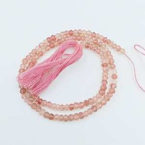 Perles de quartz fraise facettées en forme de rondelle, 4 pouces, pour la fabrication de bijoux, vente en gros - Product Image 6