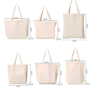 लोगो पेंटिंग के साथ कस्टम आकार और रंग खरीदारी पुनः प्रयोज्य रिक्त कपास भारी शुल्क बेज प्रिंट कैनवास टोटे बैग बैग - Product Image 2