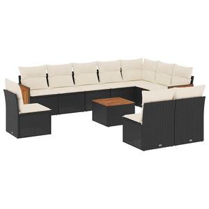 Ensemble de canapés de jardin blanc crème et noir - Product Image 2