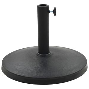 Base per Ombrellone da Patio in Poliresina Nera da 22,0 Libbre con Intarsi Decorativi - Product Image 2