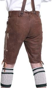 Trachten Lederhosen Kurz <b>Brown</b> - Oktoberfest Lederhose Hotpants Bavarian - Product Image 5