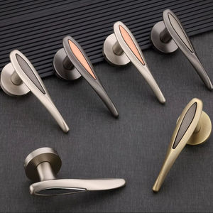 Brushed Brass Zinc Alloy Interior Door <b>Lock</b> <b>Handle</b> Set Modern Toilet Bathroom Lever Home Furniture Renovation Hardware - Product Image 1